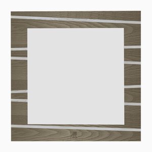 Miroir Mural Dolcevita One en Frêne Gris Clair et Foncé avec Bordure en Frêne Noir de Lignis