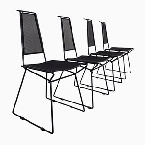 Sedie in metallo di Rolf Rahmlow, anni '80, set di 4
