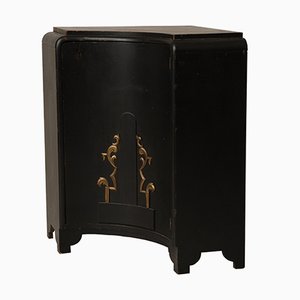 Vintage Hungarian Black Corner Cabinet by Lajos Ludwig Kozma, 1920s