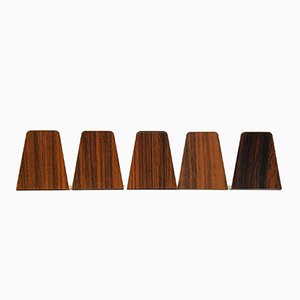 Fermalibri Mid-Century in teak e palissandro, anni '60, set di 5