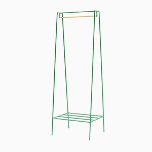 A Clothes Rail in Green with a Pine Pole by &New