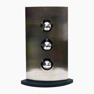 Satin Steel 3-Light Table Lamp from Reggiani, 1970s