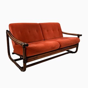 Italienisches 2-Sitzer Sofa mit Bambusgestell, 1960er