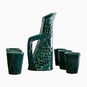 Caraffa e sei tazze in ceramica da Pucci, 1955