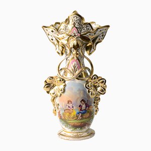 Antique French Hand-Painted Vase, 1850s