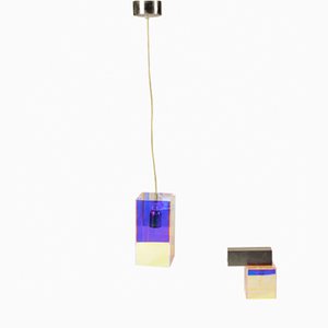 Didodado Iridescent Acrylic Glass Pendant & Wall Light from Emporium, 1990s, Set of 2