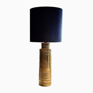 Mid-Century Gold Ceramic Table Lamp by Aldo Londi for Bitossi, 1960s