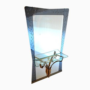 Miroir d'Entrée Vintage par Pier Luigi Colli pour Cristal Art, 1950s