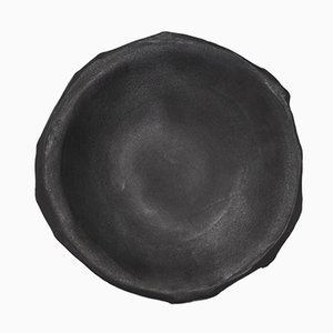 N01004 Stoneware Bowl with Black Silver Glaze by Yellow Nose Studio, 2019