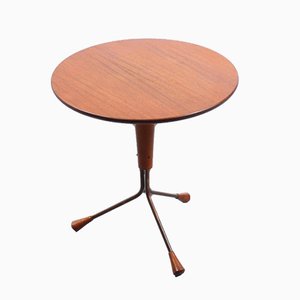 Vintage Teak and Copper Tripod Side Table by Albert Larsson for Alberts Tibro