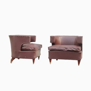 Poltrone con piedi in legno, Italia, anni '30