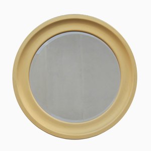 Specchio rotondo in alluminio dorato, Italia, anni '60