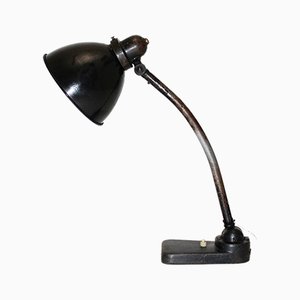 Lámpara de escritorio Bauhaus alemán negro, años 30