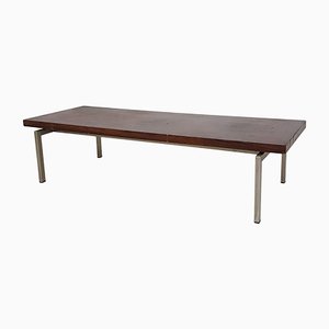 Lourde Table Basse en Palissandre et en Métal, 1960s