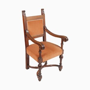 Fauteuil Trône Vintage Sculpté de Bonciani