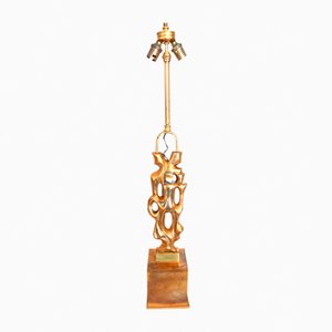 Vintage Tischlampe aus Vergoldeter Bronze von George Papineau