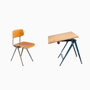Vintage Reply Desk and Chair by Wim Rietveld and Friso Kramer for Ahrend De Cirkel