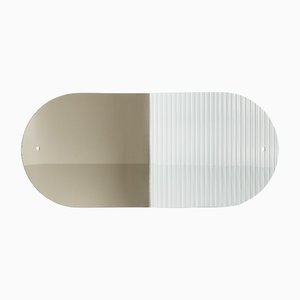 Large Rounded Obei Wall Mirror by Cristina Celestino for Atipico in Extrawhite & Bronze