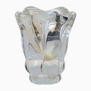 Mid-Century Crystal Vase by Nils Landberg for Orrefors, 1950s