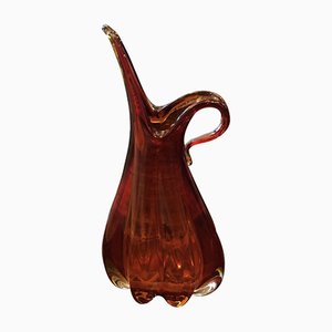 Rote italienische Sommerso Vase aus Muranoglas von Seguso, 1960er