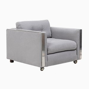 Mid-Century Grey Fabric Armchair, 1960s