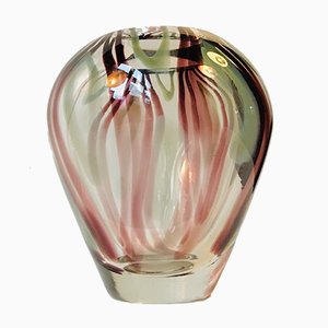 Mid-Century Striped Glass Vase from Venini, 1950s