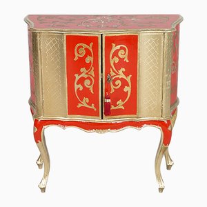 Antique Gold Leaf & Red Lacquer Sideboard from Fratelli Ugolini