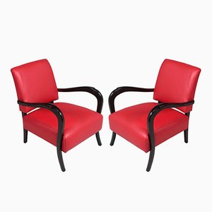 Set of Art Deco Ebonized Walnut Lounge Chairs by Paolo Buffa, 1930s