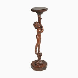 Antique Venetian Walnut Sculptural Pedestal Table