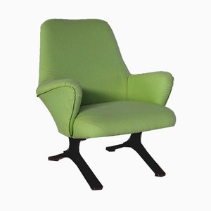 Mid-Century Italian Green Lounge Chair from Tecno