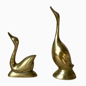 Vintage German Brass Bird Figurines, Set of 2