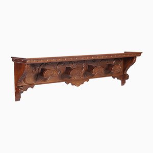 Vintage Tuscan Renaissance Carved Walnut Coat Rack from Michele Bonciani