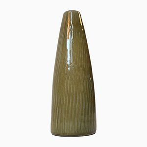 Olive Green Stoneware Vase by Gunnar Nylund for Boveskov, 1960s