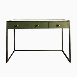 Novasuede, Marble & Antique Bronze Eros Desk by Casa Botelho