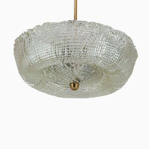 Deckenlampe aus Messing und Glas von J. T. Kalmar, 1960er