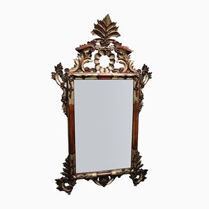 Vintage Carved and Silvered Mirror, 1950s