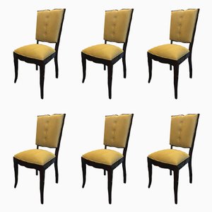 French Art Deco Dining Chairs, Set of 6