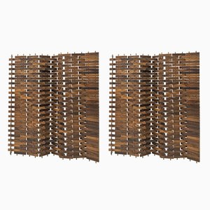 Mid-Century Palisander Paravents von Poggi, 2 . Set