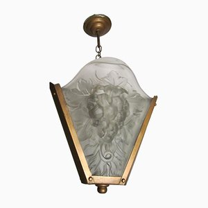 French Art Deco Pendant Light, 1930s