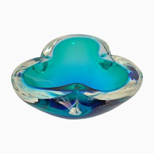 Large Sommerso Murano Glass Bowl by Flavio Poli, 1960s