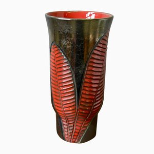 Große Vase mit Farnmotiv von Fernand Elchinger, 1950er