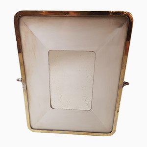 Brass & Chrome Lit Mirror, 1930s