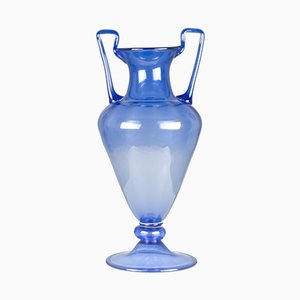 Large Vintage Italian Blue Murano Glass Vase