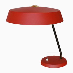 Lampe de bureau en métal rouge du milieu du siècle, années 1960