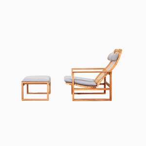 Lounge Chair & Ottoman by Børge Mogensen, 1960s, Set of 2