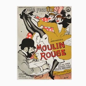 Moulin Rouge Original Vintage Movie Poster by Maggi Baaring, Danish, 1955