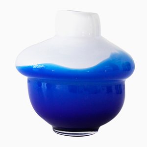 Royal Blue & White Volcano Vase by Alissa Volchkova