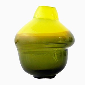 Yellow & Olive Green Volcano Vase by Alissa Volchkova