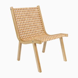 o432 Lounge Chair with Beech Spheres by Jean-Frédéric Fesseler