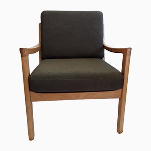 Mid-Century Danish Teak and Wool Armchair